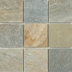 Carrelage Signature Mosaique de Quartzite Beige / Gris 9.8 X 9.8 - vendu par plaque de 30x30 cm -- Mosaïque Pour Douche|Mosaïque Pour Salle De Bains