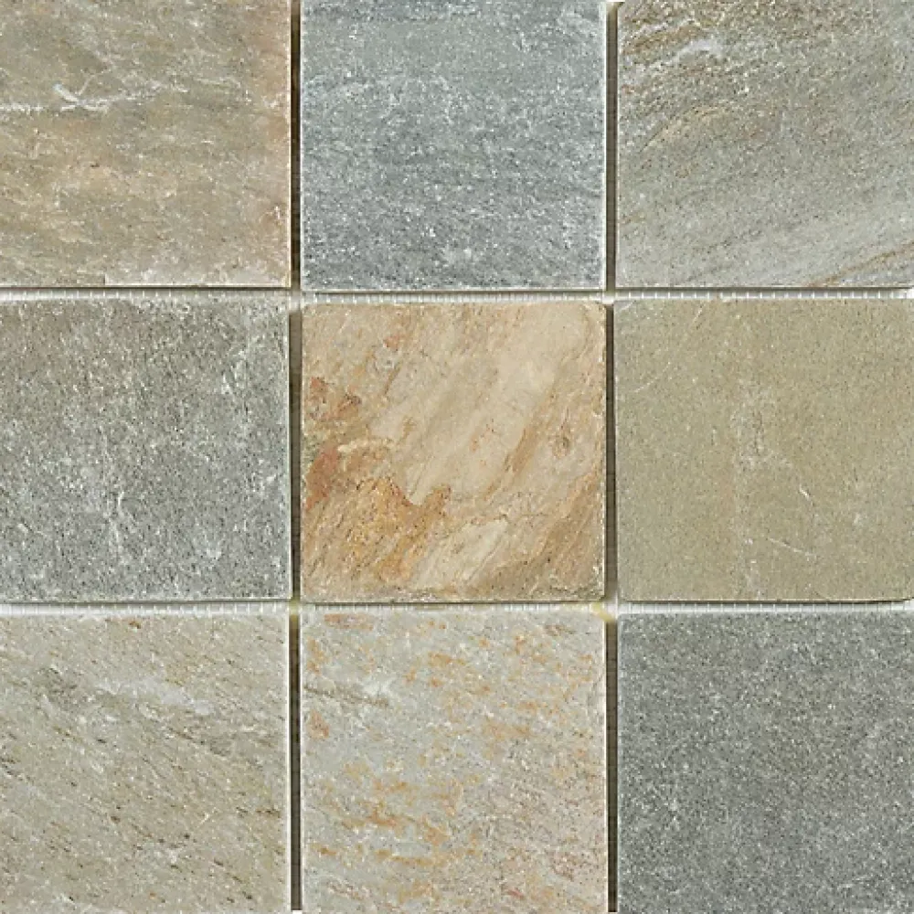 Carrelage Signature Mosaique de Quartzite Beige / Gris 9.8 X 9.8 - vendu par plaque de 30x30 cm -- Mosaïque Pour Douche|Mosaïque Pour Salle De Bains