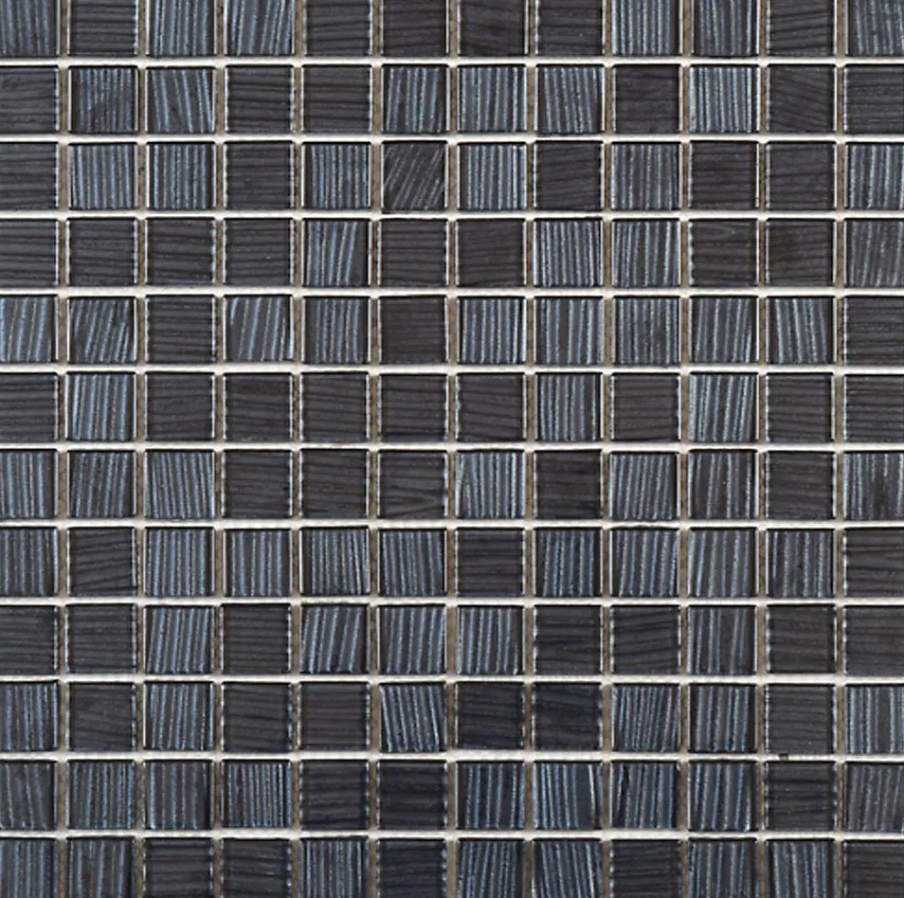 Carrelage Signature Mosaique de verre 2.3 X 2.3 Cm Ondulee Anthracite - vendu par plaque de 30 X 30 Cm -- Mosaïque Pour Douche|Mosaïque Pour Wc