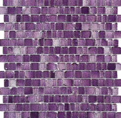 Carrelage Signature Mosaique de Verre Irregulier Bords Casses Violet - vendu par plaque de 31X31.5 cm -- Mosaïque Pour Pièce À Vivre
