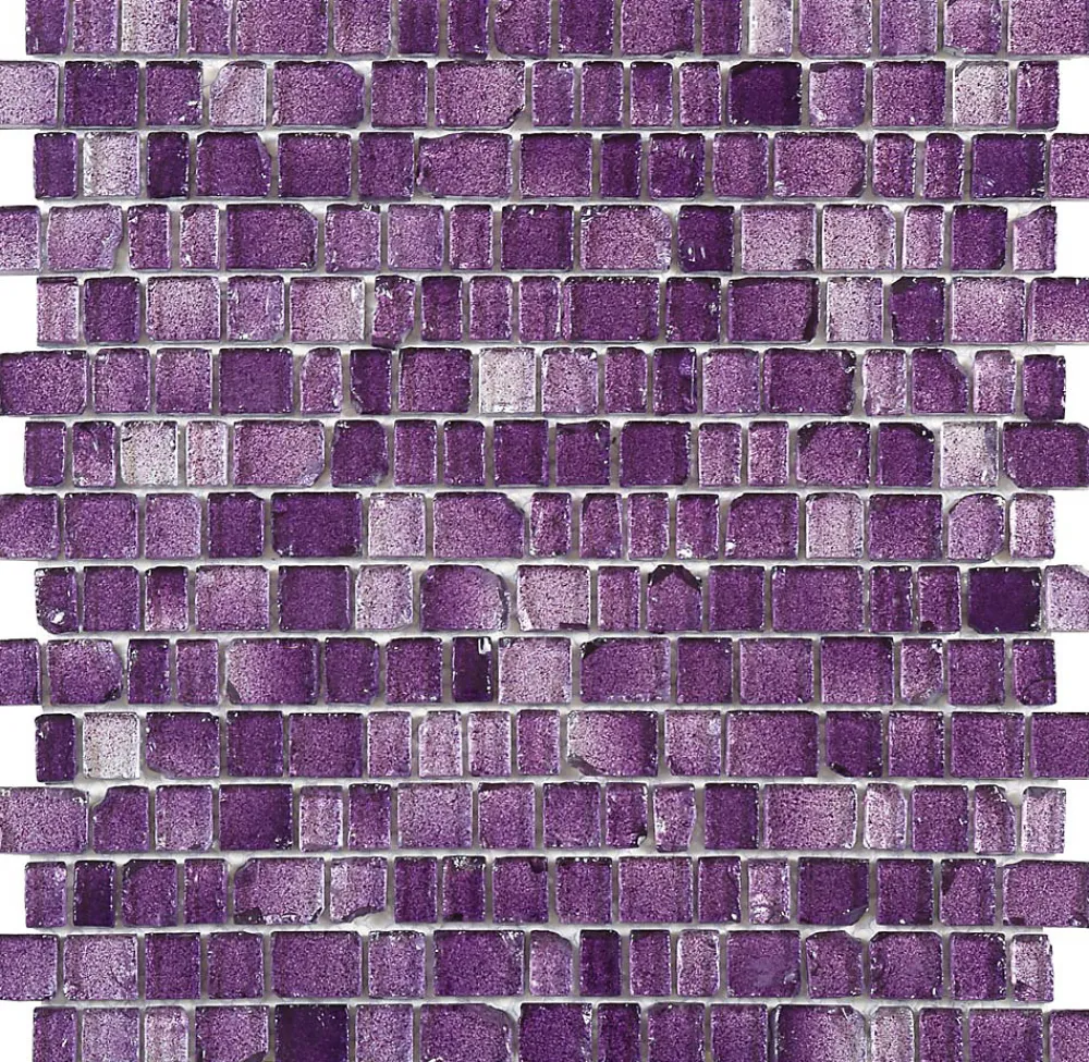 Carrelage Signature Mosaique de Verre Irregulier Bords Casses Violet - vendu par plaque de 31X31.5 cm -- Mosaïque Pour Pièce À Vivre