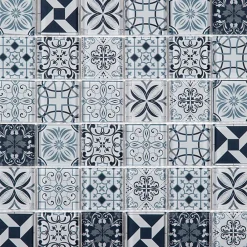 Carrelage Signature Mosaïque Pour Wc|Mosaïque Pour Salle De Bains<Mosaique de Verre Motif Carreau Ciment Bleu/Gris 5X5 cm - vendu par plaque de 29.8X29.8 cm -