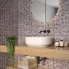 Carrelage Signature Mosaique de Verre Vieilli 2.5X2.5 Cm Mix Pourpre Format - vendu par plaque de 30X30 cm -- Mosaïque Pour Pièce À Vivre|Mosaïque Pour Salle De Bains