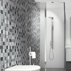 Carrelage Signature Mosaïque Pour Salle De Bains<Mosaique de Verre 4.8X4.8 Gris - vendu par plaque de 30X30 cm -