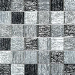 Carrelage Signature Mosaïque Pour Salle De Bains<Mosaique de Verre 4.8X4.8 Gris - vendu par plaque de 30X30 cm -