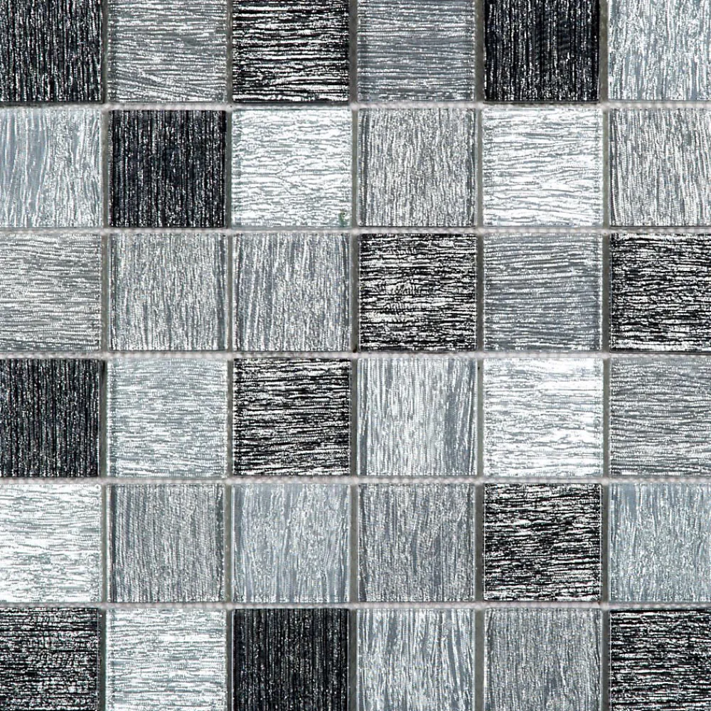 Carrelage Signature Mosaïque Pour Salle De Bains<Mosaique de Verre 4.8X4.8 Gris - vendu par plaque de 30X30 cm -