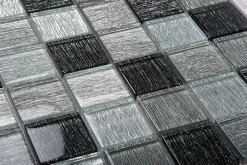 Carrelage Signature Mosaïque Pour Salle De Bains<Mosaique de Verre 4.8X4.8 Gris - vendu par plaque de 30X30 cm -