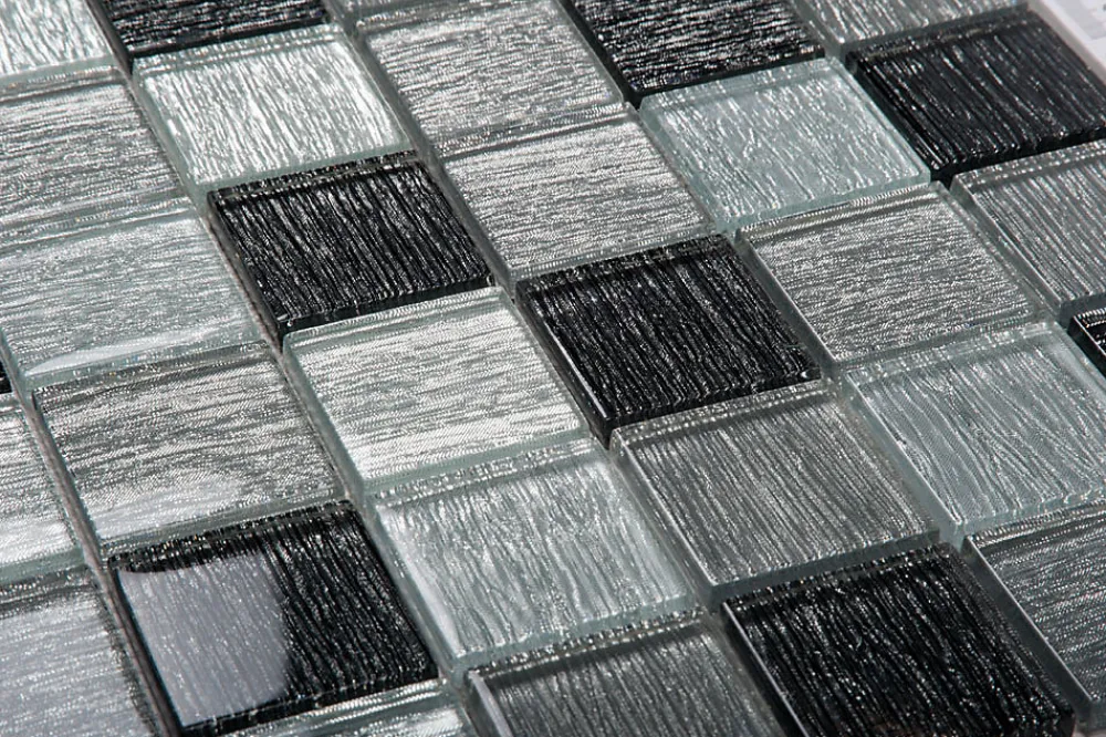 Carrelage Signature Mosaïque Pour Salle De Bains<Mosaique de Verre 4.8X4.8 Gris - vendu par plaque de 30X30 cm -