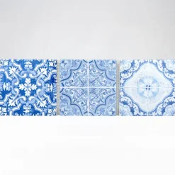 Casa Linéa Travertin<MOSAIQUE DECOR RENAISSANCE TRAVERTIN DECORE BLUE 1 PLAQUE 10 x 30,5 CM CASA LINEA