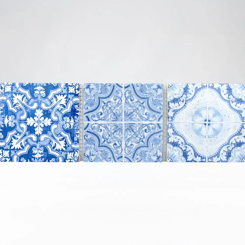 Casa Linéa Travertin<MOSAIQUE DECOR RENAISSANCE TRAVERTIN DECORE BLUE 1 PLAQUE 10 x 30,5 CM CASA LINEA