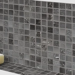 Casa Linéa MOSAIQUE GLOSSY NOIR 1 PLAQUE 30,5 x 30,5 CM CASA LINEA- Mosaïque Pour Wc|Mosaïque Pour Pièce À Vivre