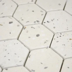 Casa Linéa Mosaïque Pour Pièce À Vivre|Mosaïque Pour Salle De Bains<MOSAIQUE HEXAGONE TERRAZZO IVOIRE 1 PLAQUE 30,5 x 30,5 CM CASA LINEA