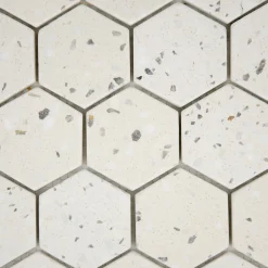 Casa Linéa Mosaïque Pour Pièce À Vivre|Mosaïque Pour Salle De Bains<MOSAIQUE HEXAGONE TERRAZZO IVOIRE 1 PLAQUE 30,5 x 30,5 CM CASA LINEA