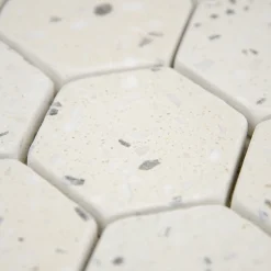 Casa Linéa Mosaïque Pour Pièce À Vivre|Mosaïque Pour Salle De Bains<MOSAIQUE HEXAGONE TERRAZZO IVOIRE 1 PLAQUE 30,5 x 30,5 CM CASA LINEA
