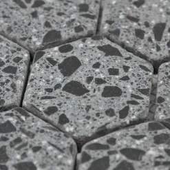 Casa Linéa MOSAIQUE HEXAGONE TERRAZZO BLACK 1 PLAQUE 30,5 x 30,5 CM CASA LINEA- Mosaïque Pour Salle De Bains