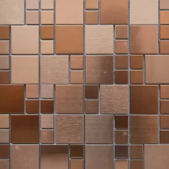 Casa Linéa MOSAIQUE INOX MIX MARRON 1 PLAQUE 30,5 x 30,5 CM CASA LINEA- Mosaïque Pour Douche|Mosaïque Pour Wc
