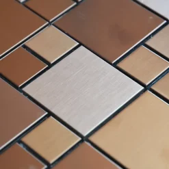 Casa Linéa MOSAIQUE INOX MIX MARRON 1 PLAQUE 30,5 x 30,5 CM CASA LINEA- Mosaïque Pour Douche|Mosaïque Pour Wc