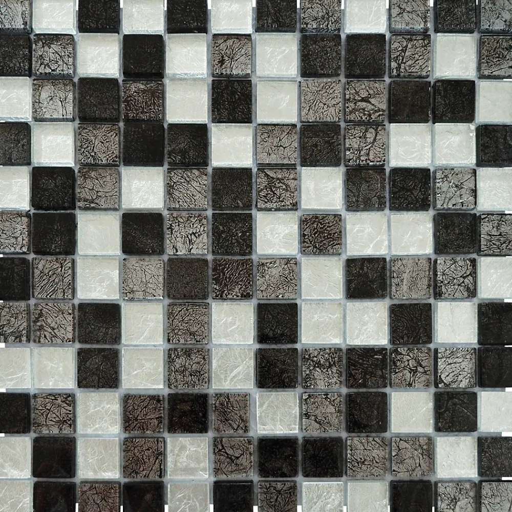 Casa Linéa MOSAIQUE LES SUBLIMES SILVER BLACK 1 PLAQUE 30 x 30 CM CASA LINEA- Mosaïque Pour Douche