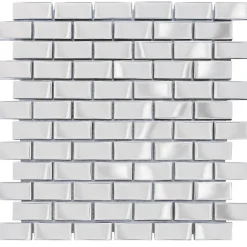 Casa Linéa MOSAIQUE LES TENDANCES BRIQUETTE CHROME 1 PLAQUE 30 x 30 CM CASA LINEA- Mosaïque Pour Pièce À Vivre