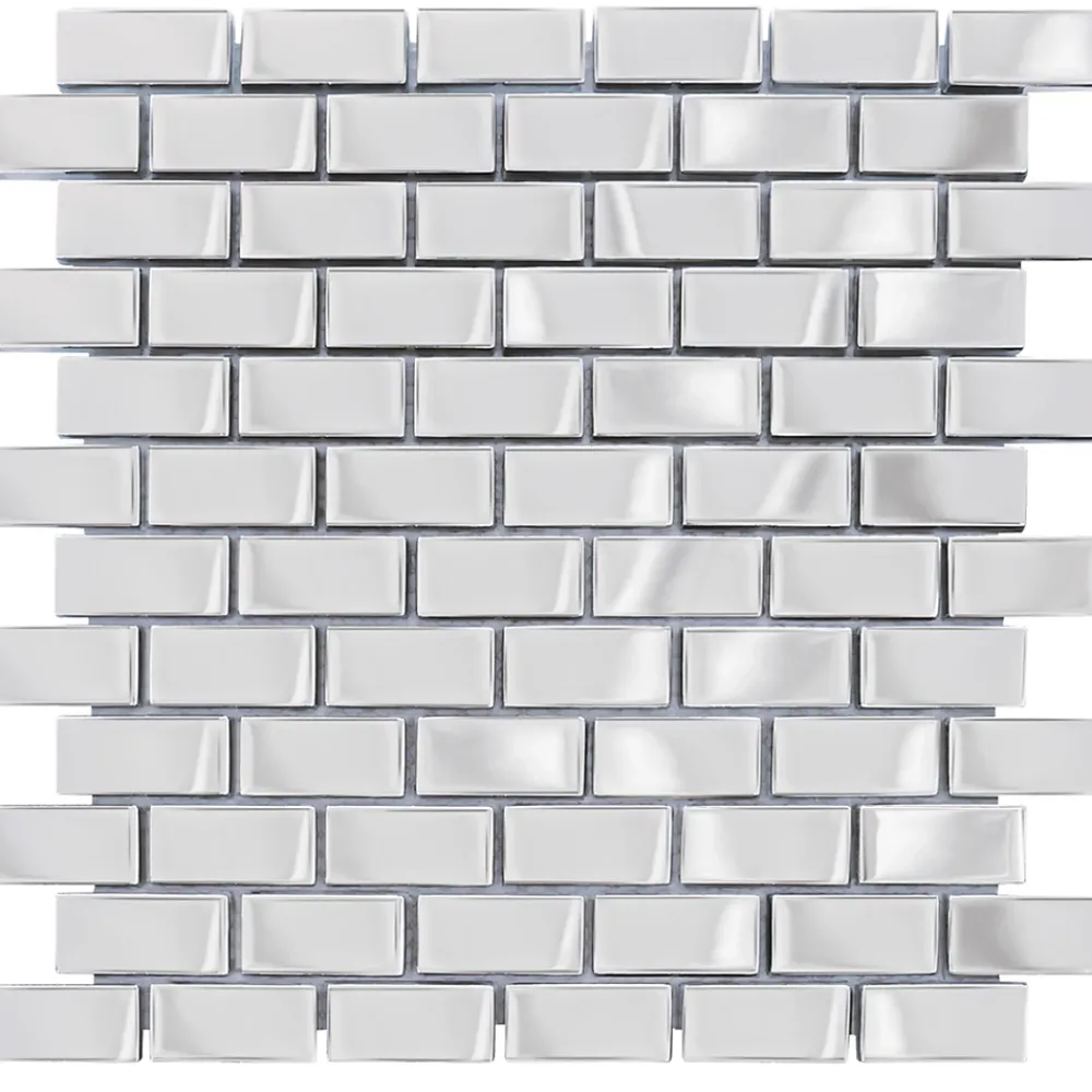 Casa Linéa MOSAIQUE LES TENDANCES BRIQUETTE CHROME 1 PLAQUE 30 x 30 CM CASA LINEA- Mosaïque Pour Pièce À Vivre
