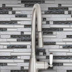Casa Linéa Mosaïque Pour Salle De Bains|Mosaïque<MOSAIQUE LES TENDANCES VERMETAL TUBE GRIS 1 PLAQUE 30 x 30 CM CASA LINEA