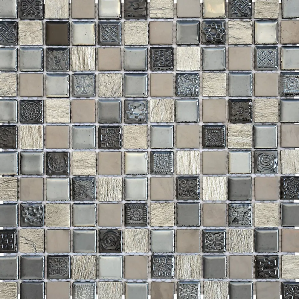 Casa Linéa MOSAIQUE SMOKY GREY 1 PLAQUE 30 x 30 CM CASA LINEA- Mosaïque Pour Salle De Bains|Mosaïque