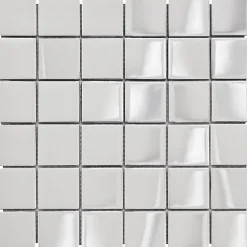 Casa Linéa MOSAIQUE TENDANCES GRAND CARRE CHROME 1 PLAQUE 30,5 x 30,5 CM CASA LINEA- Mosaïque Pour Salle De Bains|Mosaïque
