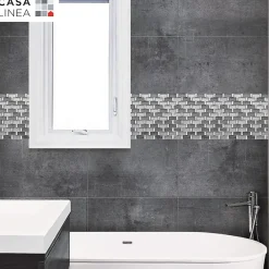 Casa Linéa MOSAIQUE TISSU BRIQUETTE MIX CASA LINEA 1 PLAQUE 30 x 30 CM CASA LINEA- Mosaïque
