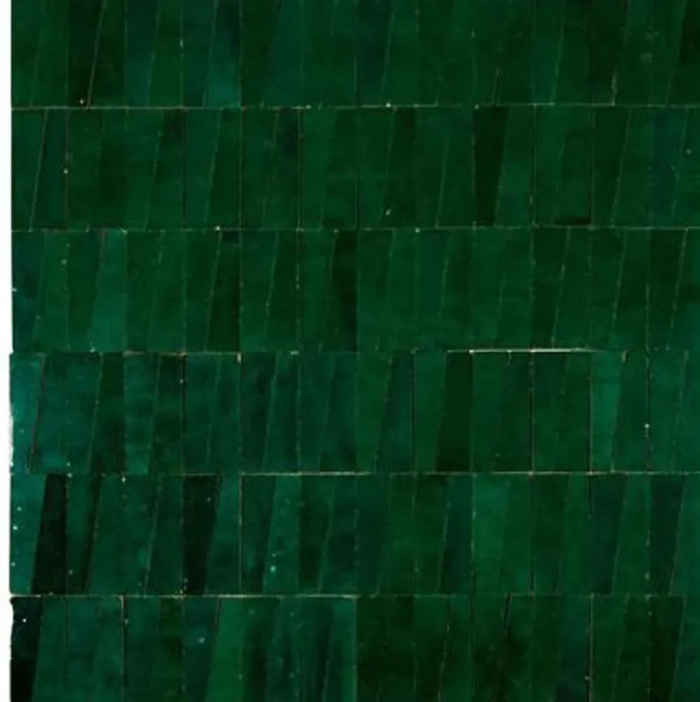 Carrelage Signature Mosaique veritable zellige Triangle Vert Vif - vendu par plaque de 30x30 cm -- Mosaïque|Mosaïque Pour Pièce À Vivre