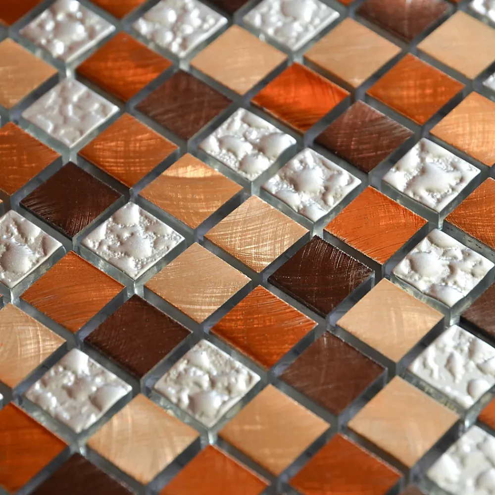 Casa Linéa Mosaïque Pour Salle De Bains|Mosaïque<MOSAIQUE VERRALU MARTELE MARRON 1 PLAQUE 30 x 30 CM CASA LINEA