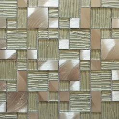 Casa Linéa MOSAIQUE VERRALU STRIE BLANC 1 PLAQUE 30 x 30 CM CASA LINEA- Mosaïque Pour Salle De Bains