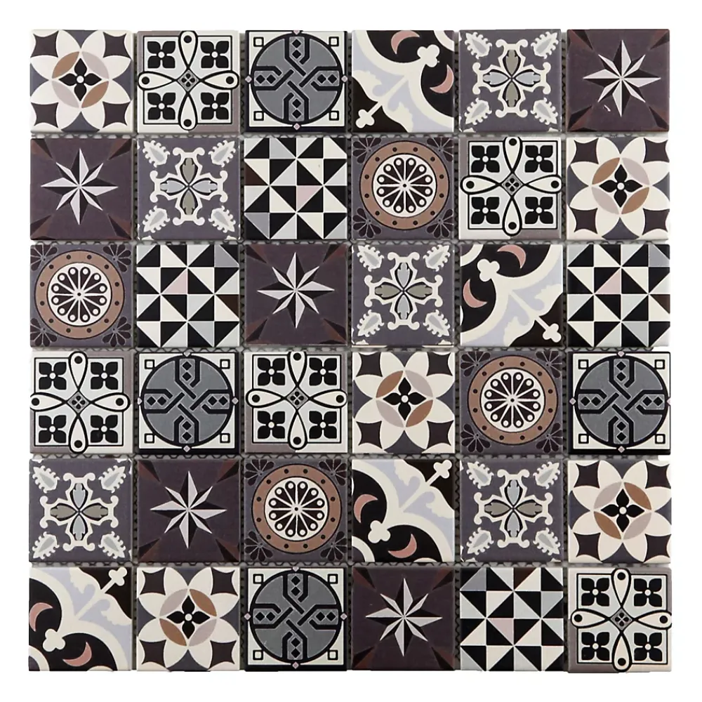 Mat Inter Mosaïque Pour Wc|Mosaïque Pour Salle De Bains<Mosaique verre Marge marron L. 30 x l. 30 cm