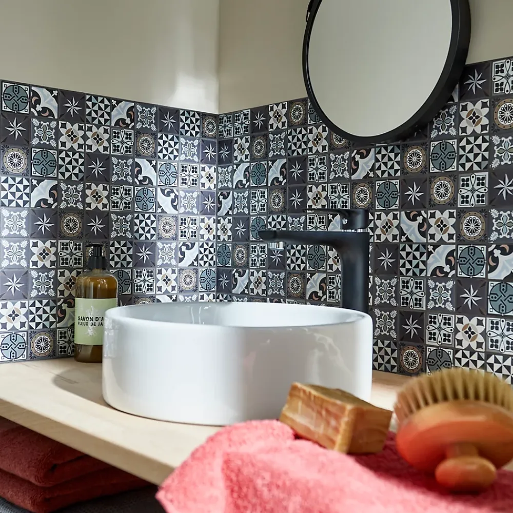 Mat Inter Mosaïque Pour Wc|Mosaïque Pour Salle De Bains<Mosaique verre Marge marron L. 30 x l. 30 cm
