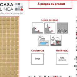 Casa Linéa Mosaïque Pour Douche|Mosaïque Pour Wc<MOSAÏQUE BEIGE 1 PLAQUE 32,7 x 32,7 CM CASA LINEA