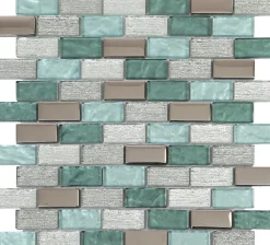 GoodHome Mosaïque Pour Douche|Mosaïque Pour Salle De Bains<Mosaïque 30 x 30 cm Glass vert