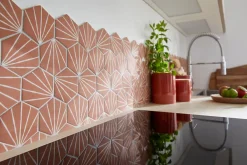 Mat Inter Mosaïque 26,3 x 30,2cm Terracotta- Mosaïque Pour Pièce À Vivre|Mosaïque