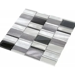 Decoon Mosaïque Pour Wc|Mosaïque Pour Salle De Bains<Mosaïque Alu / Verre - Gris -