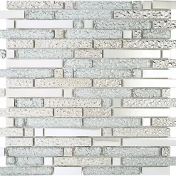 Decoon Mosaïque Pour Salle De Bains|Mosaïque<Mosaïque Alu / Verre - Gris / Frozen