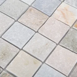 GoodHome Mosaïque beige 30,3x30cm Quartzite- Mosaïque Pour Wc|Mosaïque Pour Pièce À Vivre