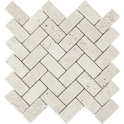 GoodHome Mosaïque beige 28,5x31cm Travertino- Mosaïque Pour Pièce À Vivre|Travertin