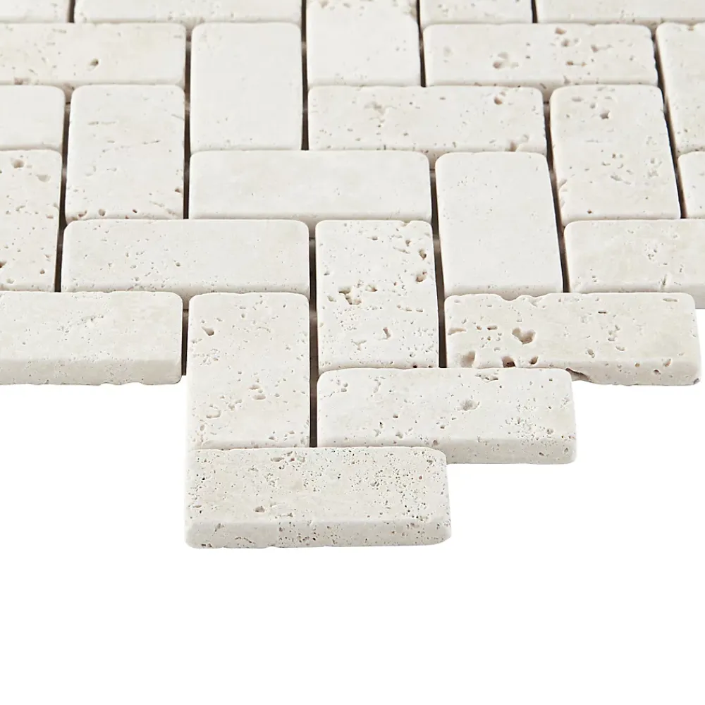 GoodHome Mosaïque beige 28,5x31cm Travertino- Mosaïque Pour Pièce À Vivre|Travertin