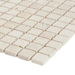 GoodHome Mosaïque beige 30,5x30,5cm Travertino pierre naturelle mat- Mosaïque Pour Pièce À Vivre|Travertin
