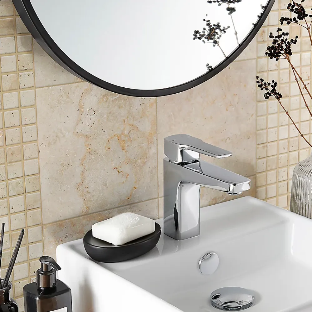 GoodHome Mosaïque beige 30,5x30,5cm Travertino pierre naturelle mat- Mosaïque Pour Pièce À Vivre|Travertin