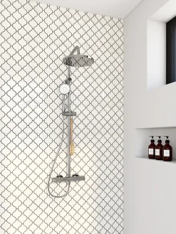 GoodHome Mosaïque blanc 24,2x27,6cm intérieur- Mosaïque Pour Douche|Mosaïque Pour Salle De Bains