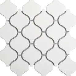 GoodHome Mosaïque blanc 24,2x27,6cm intérieur- Mosaïque Pour Douche|Mosaïque Pour Salle De Bains