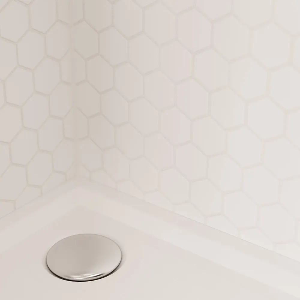 GoodHome Mosaïque blanc 30x30cm Plain- Mosaïque|Mosaïque Pour Wc