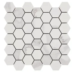 GoodHome Mosaïque blanc 30x30cm Ultimate marble mat- Mosaïque|Mosaïque Pour Douche