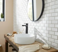 GoodHome Mosaïque céramique blanc L. 29,3 x l. 28,8 cm- Mosaïque Pour Salle De Bains|Mosaïque