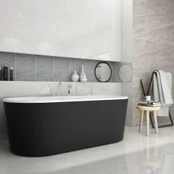 GoodHome Mosaïque céramique gris L. 29,5 x l. 29,8 cm- Mosaïque Pour Pièce À Vivre|Mosaïque Pour Salle De Bains