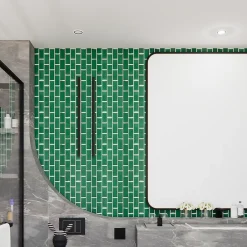 GoodHome Mosaïque céramique Trentiemax vert L. 29,3 x l. 28,8 cm- Mosaïque Pour Wc|Mosaïque Pour Pièce À Vivre